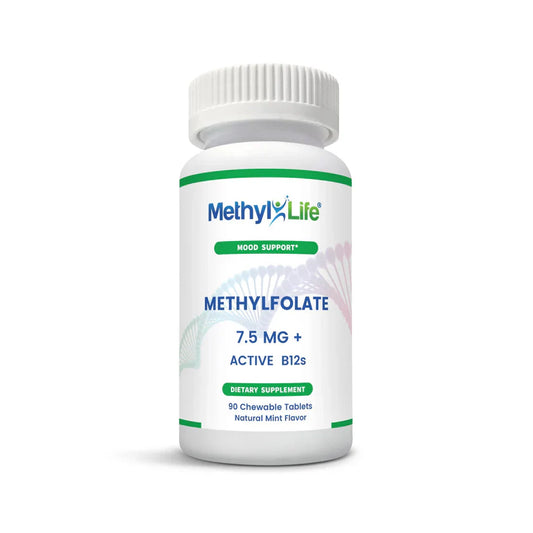 L-Methylfolate 7.5 mg tablets from Pasteur Pharmacy, 90-count bottle, supplement for supporting healthy folate levels.