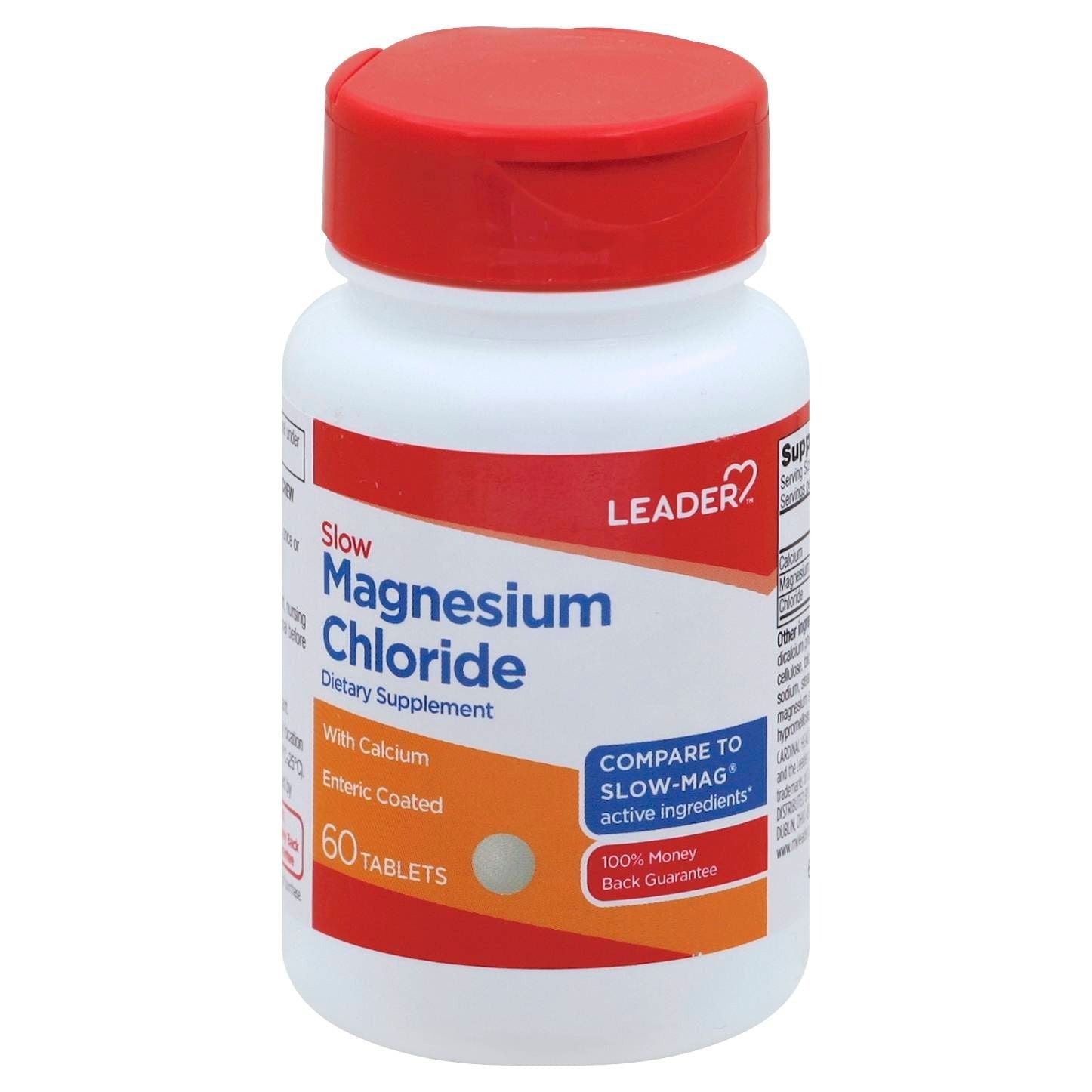 Leader Slow Magnesium Chloride with Calcium supplement in a bottle of 60 coated tablets, from Pasteur Pharmacy Vitamins & Supplements.
