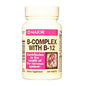Pasteur Pharmacy Major Vitamin B-Complex with B-12 tablets in a white bottle, showing 100 supplement tablets.