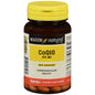 Mason Natural CoQ10 100mg softgels, dietary supplement in a bottle, designed to support heart health and energy.