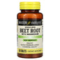 Mason Natural Beet Root 500 mg with Magnesium supplement bottle, showing label with product details and branding.
