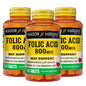 Mason Natural Folic Acid 800 mcg tablets in a bottle, dietary supplement for prenatal health and daily vitamin support