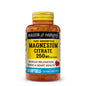 Bottle of Mason Natural Magnesium Citrate 250mg multivitamin softgels in a clear container with a white label.