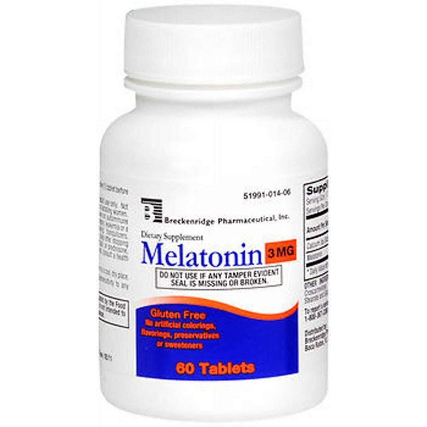 Bottle of Pasteur Pharmacy Melatonin 3mg tablets, 60 count, in a white container with label visible.