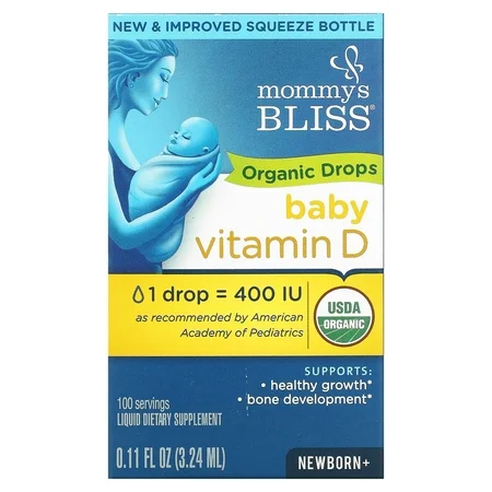 Mom BLS Vita D Dr vitamins and supplements bottle, 3.24ml, for babies, from Pasteur Pharmacy, with label details visible.