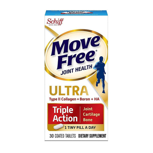 Move Free Schiff Joint Health Ultra Triple Action coated tablets, dietary supplement for joint support, 30 tablets.