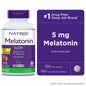 Natrol Fast Dissolve Melatonin Tablets in strawberry flavor, 5 mg, for sleep support, displayed in a blister pack.