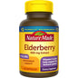 Nature Made Elderberry 400mg extract capsules with vitamin C and zinc, dietary supplement, in a bottle with label.