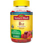 Nature Made Vitamin B12 gummies in cherry and mixed berry flavors, extra strength 3000 mcg, supplement for energy and health.
