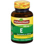 Nature Made Vitamin E dietary supplement softgels in a clear bottle for daily wellness and antioxidant support.