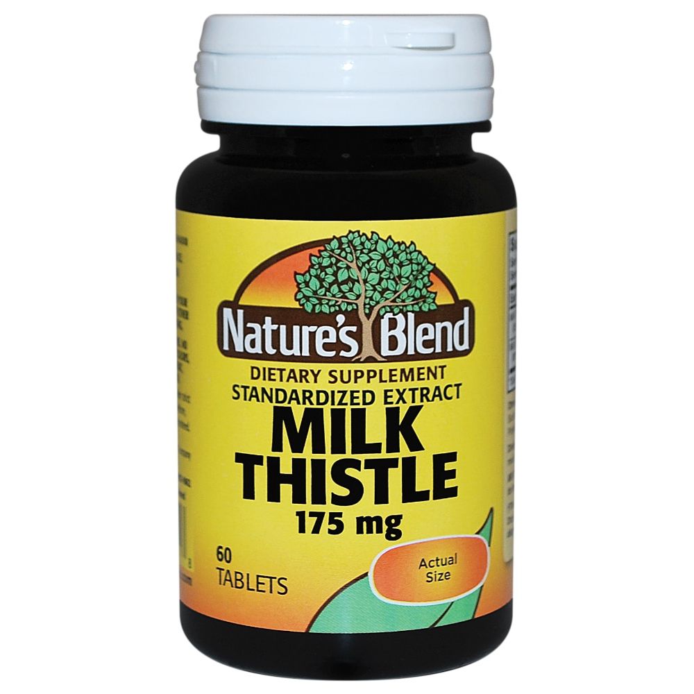 Nature's Blend Milk Thistle 140Mg capsules, vitamins and supplements by Pasteur Pharmacy, 60-count bottle.