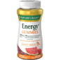 Watermelon-flavored Nature's Bounty Energy Gummies in a bottle, dietary vitamins and supplements for energy support.