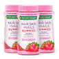 Nature's Bounty Hair, Skin & Nails Vitamin Gummies with Biotin 2500 mcg in strawberry flavor, dietary supplement for hair and skin health