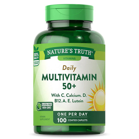 Nature's Truth ABC Complete Senior Multivitamin bottle of vitamins and supplements, designed for senior health and wellness.