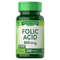 Nature's Truth Folic Acid Tablets 800 mcg, bottle of 250 vitamins and supplements for daily health support.