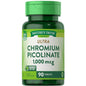 Nature's Truth Ultra Chromium Picolinate supplement in 90 tablets, featuring 1,000 mcg of chromium for health support