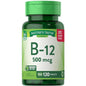 Nature's Truth Vitamin B12 500 mcg tablets, dietary supplement for energy and nutritional support, shown in bottle.