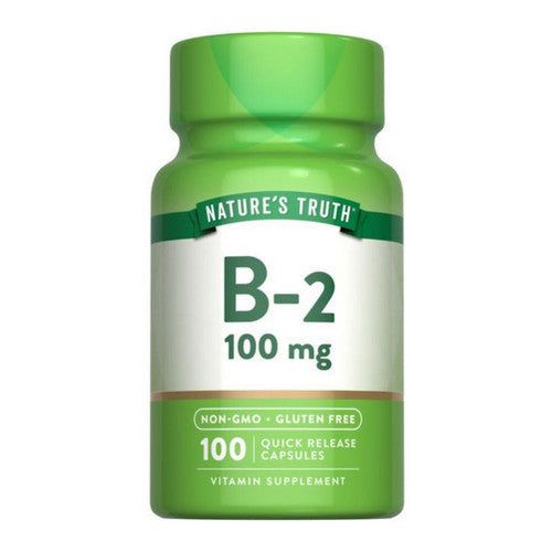 Nature's Truth Vitamin B-2 100 mg supplement in 100 tablets, dietary vitamin B-2 supplement from Pasteur Pharmacy.