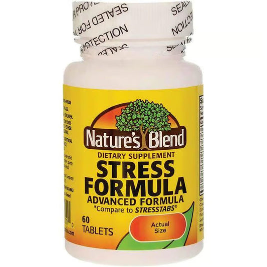 Natures Blend Destress TB vitamin supplement bottle by Pasteur Pharmacy, 60 capsules for stress relief and relaxation.