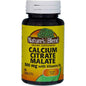 Bottle of Natures Calcium Citrate tablets by Pasteur Pharmacy, dietary supplement for bone health, with 60 capsules on a white background.