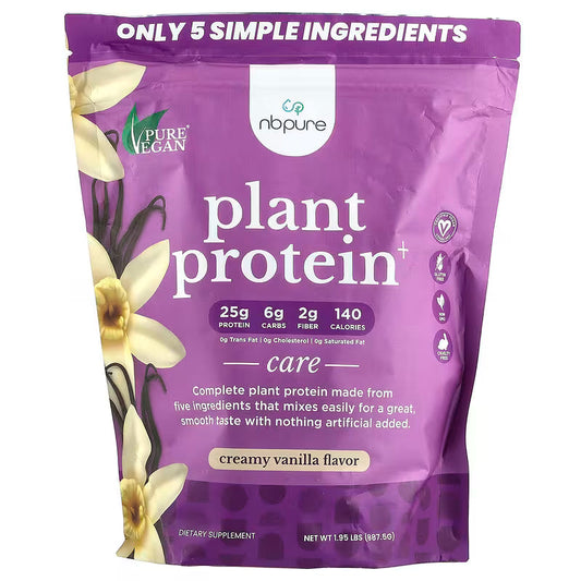 NB Pure Plant Protein+ in Creamy Vanilla flavor, Pasteur Pharmacy vitamin and supplement product, 1.95 lbs (887.5 g).