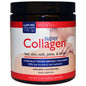 Neocell Super Collagen PW 10Gm supplement container showing the label with collagen and vitamins, in a white bottle.