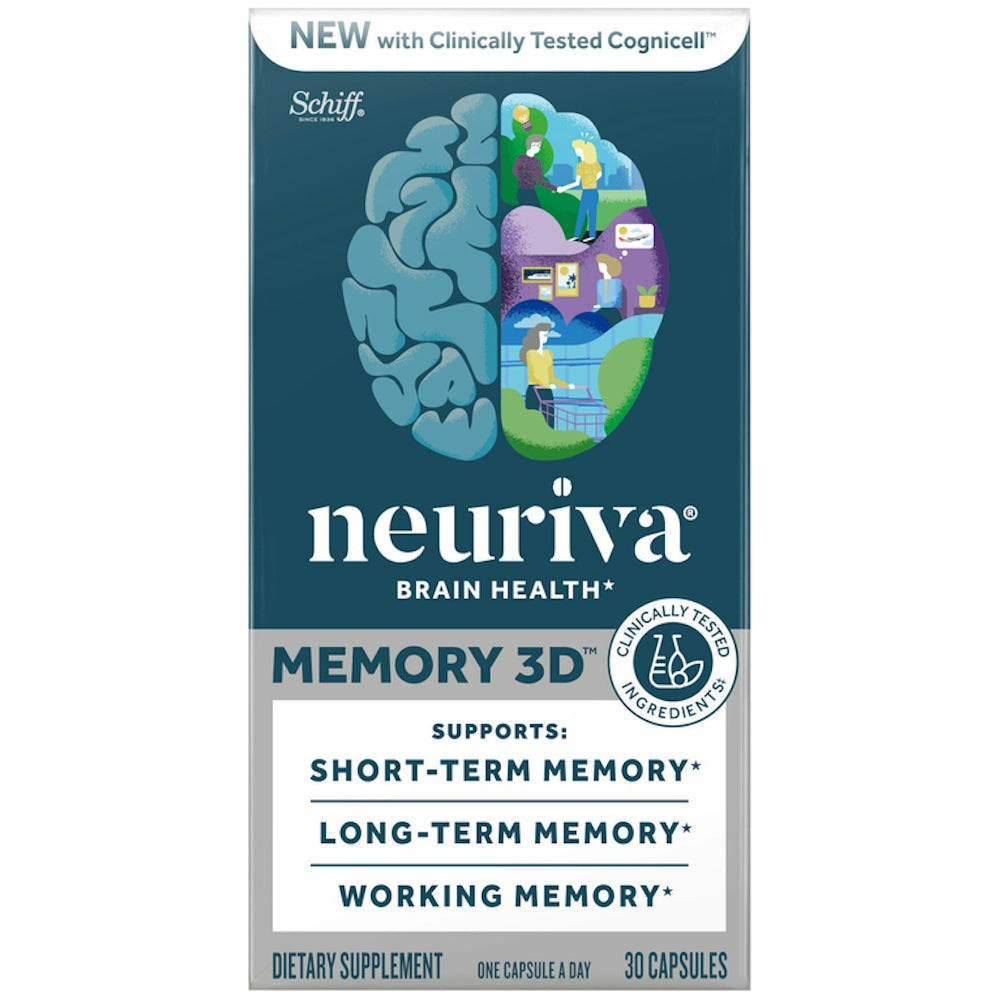 Neuriva Memory dietary supplement capsules in a bottle, 30 count, from Pasteur Pharmacy, for supporting cognitive health.