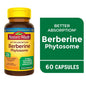 Bottle of NM Berberine Phytosom CP 550mg dietary supplements in a container with label showing the product name and dosage.