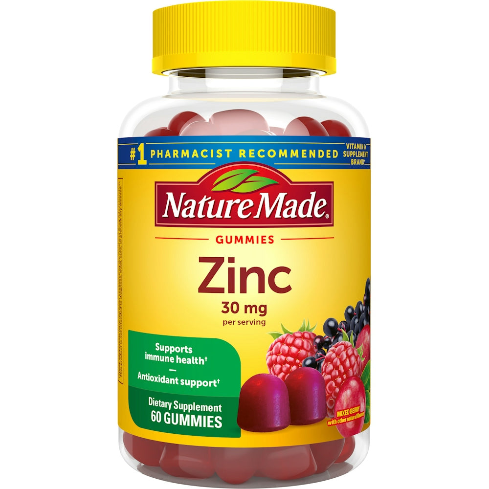 Bottle of Pasteur Pharmacy NM Zinc Cw 30 mg vitamins and supplements, showing the label and supplement capsules.