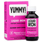 NovaFerrum Pediatric Drops liquid iron supplement in raspberry grape flavor, bottle with dropper and colorful label.