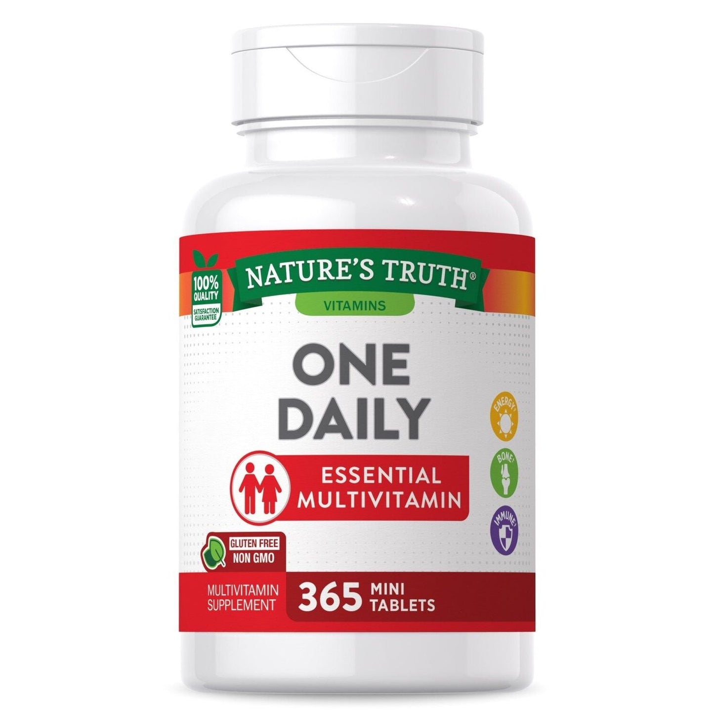 NT One Daily MV TB vitamins and supplements bottle from Pasteur Pharmacy, with 365 mini tablets in a clear container.