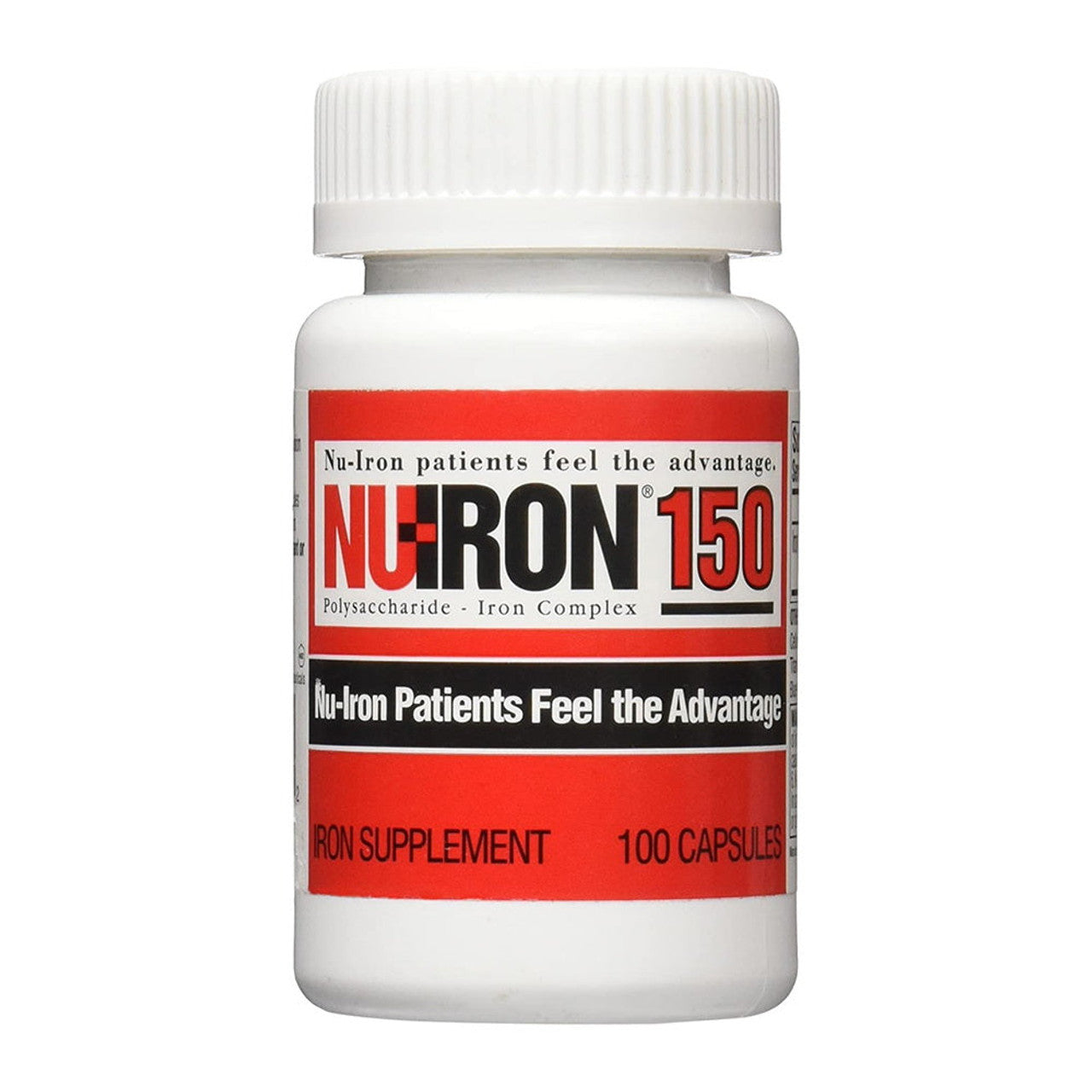 Nu-Iron supplement 150mg capsules from Pasteur Pharmacy, dietary iron vitamins and supplements for improved iron levels.
