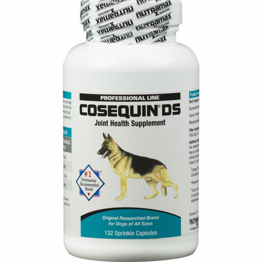 Nutramax Cosequin DS Double Strength capsules, dietary supplement for joint health, shown in clear view on a white background.