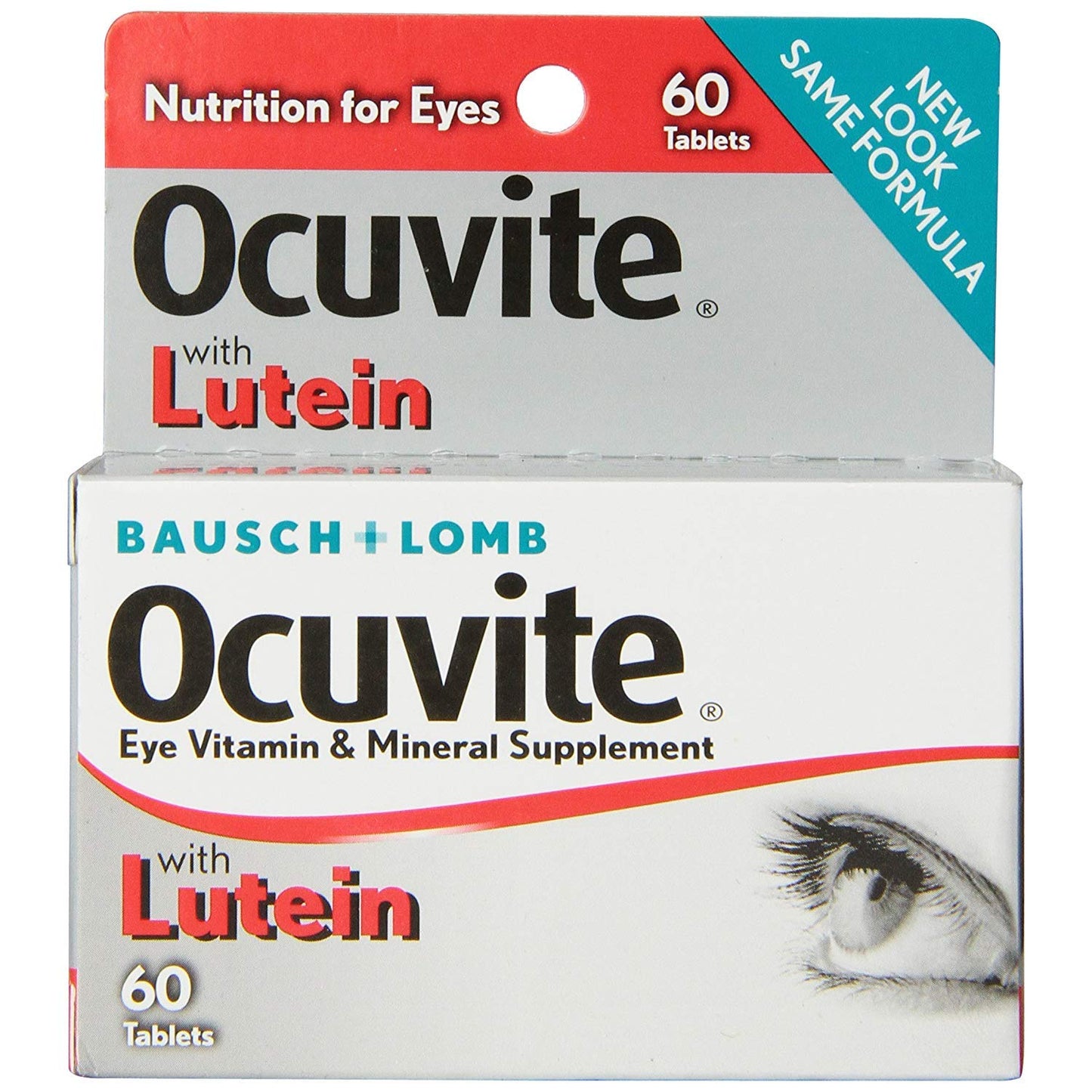 Ocuvite Bausch & Lomb eye vitamin and mineral supplement with lutein and antioxidants, 60 tablets, natural eye health support
