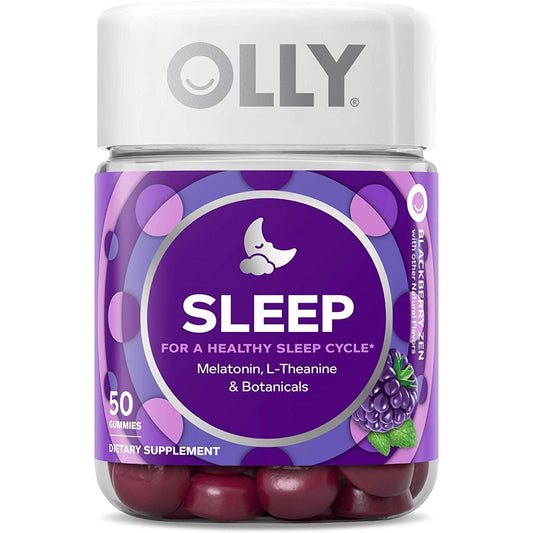 OLLY Restful Sleep Gummy Supplements in Blackberry Zen flavor, Vitamin & Supplement, natural sleep aid with berry flavor