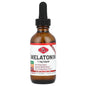 Olympian Labs Melatonin 1 mg liquid supplement in grape flavor, shown in a clear bottle with a dropper cap.