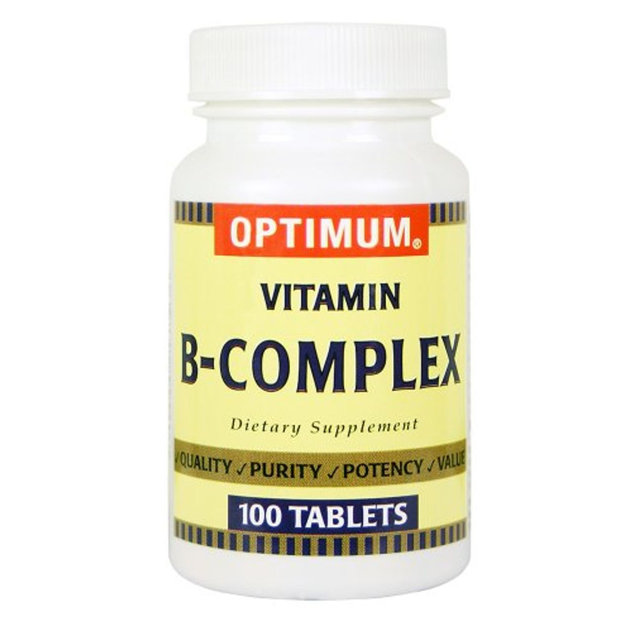 Optimum Vitamin B Complex dietary supplement tablet from Pasteur Pharmacy, a daily B vitamin supplement for energy support.