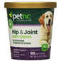 PetNC Natural Care Hip and Joint Soft Chews for dogs, vitamin and supplement treats with a white and green packaging design.