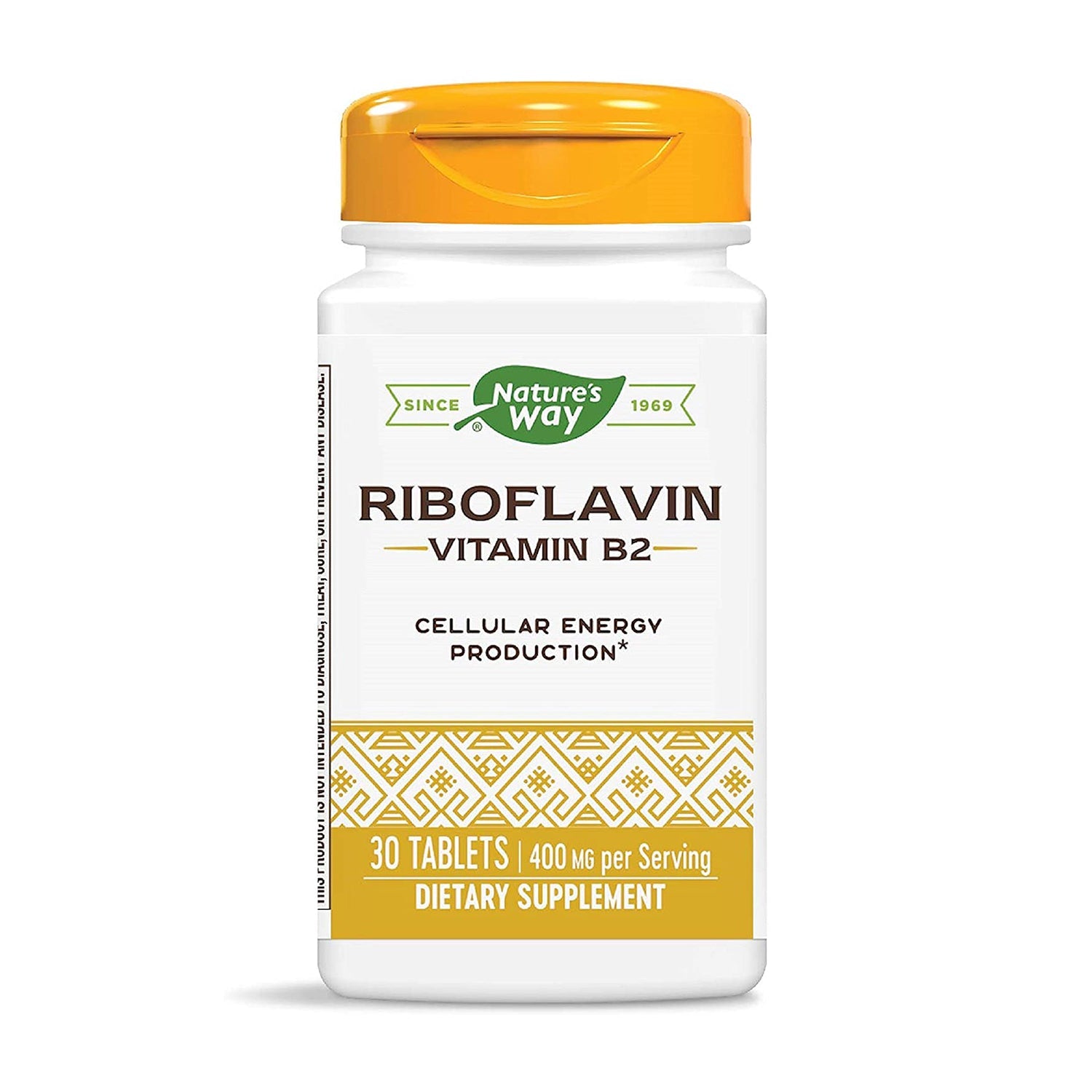 Phytoharmica Riboflavin Tablets 30 count, vitamin supplement bottle from Pasteur Pharmacy, with blue and white packaging and tablets inside.
