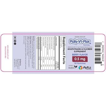 Poly-Vi-Flor® chewable fluoride tablets by Pasteur Pharmacy, 0.5 mg fluoride, 30 count vitamin supplement for oral health