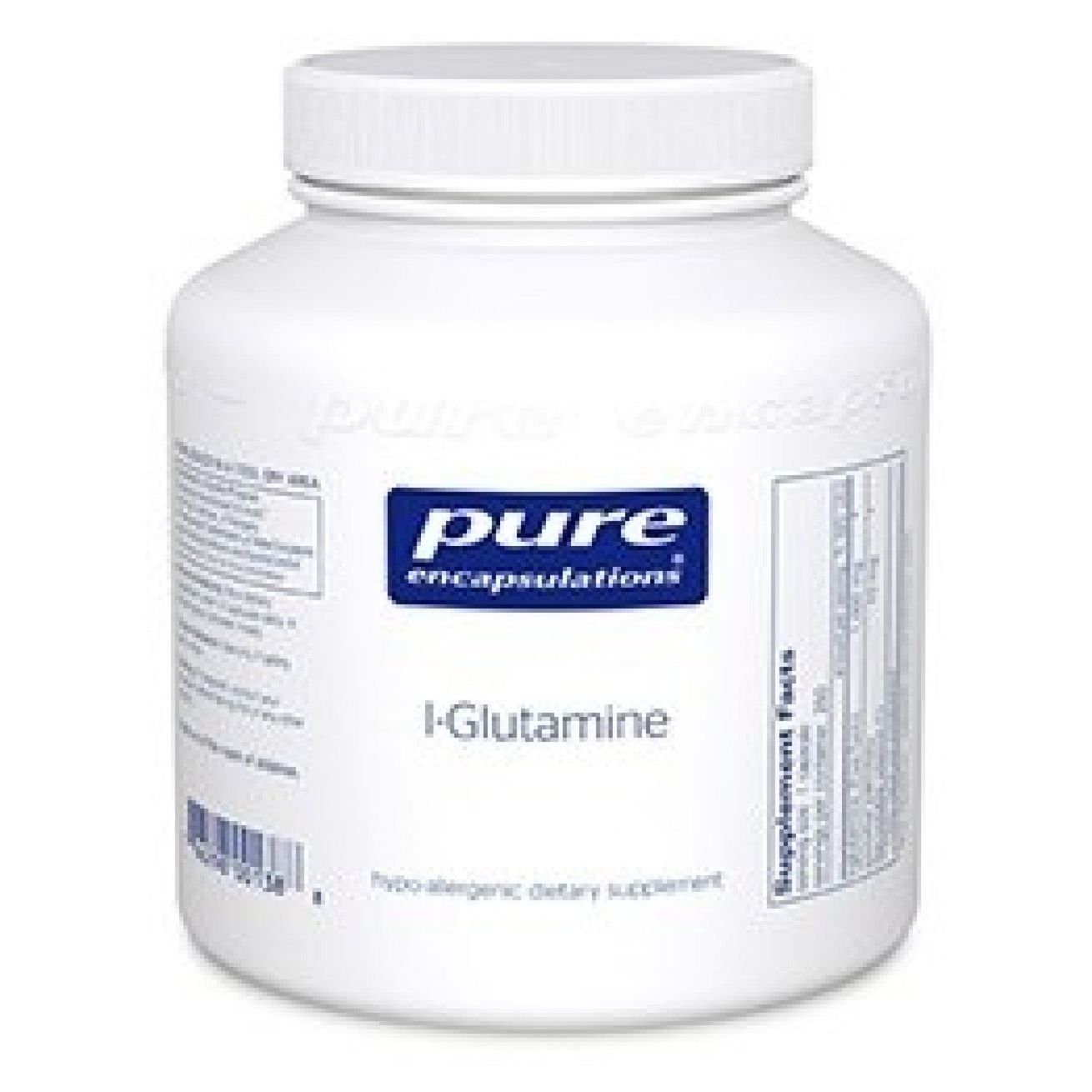 Pure Encapsulations L-Glutamine 500 mg supplement capsules, natural vitamins and supplements for immune and gut health.