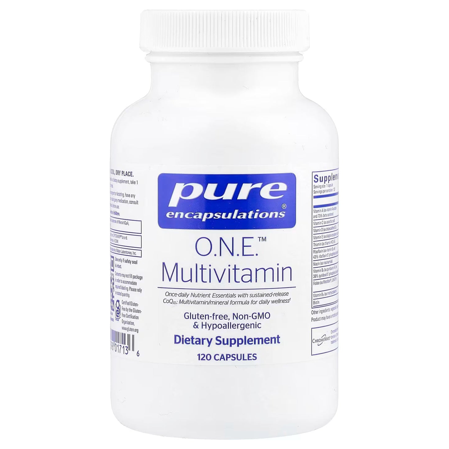 Pure Encapsulations O.N.E. Multivitamin capsules, once-daily vitamin and supplement, 120-count bottle, natural dietary support