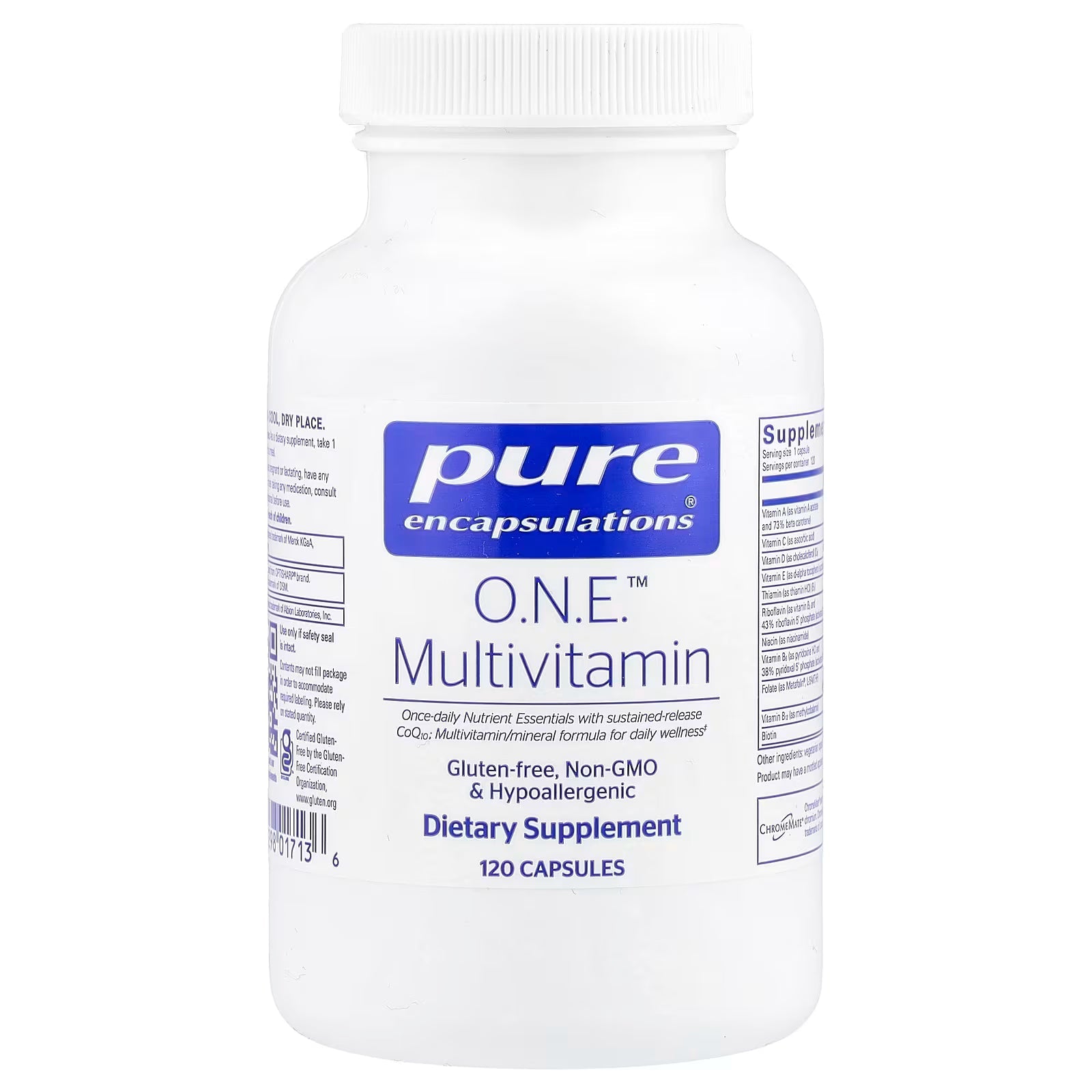 Pure Encapsulations O.N.E. Multivitamin capsules, once-daily vitamin and supplement, 120-count bottle, natural dietary support