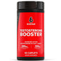 Six Star Protein Testosterone Booster Caplets in a white bottle, dietary supplement for muscle support and hormone health.