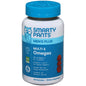SmartyPants Men's Multi & Omegas vitamins and supplements in colorful bottles, showing the product label and capsules.