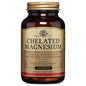Solgar Chelated Magnesium Tablets, 100-count bottle of dietary supplements for muscle and nerve health.