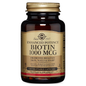 Solgar Biotin 1000 mcg vitamins & supplements in 100 vegetable capsules, dietary supplement for healthy hair and skin.
