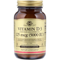 Solgar Vitamin D3 (Cholecalciferol) 125 mcg (5,000 IU) vegetable capsules, dietary supplement for bone health and immunity.