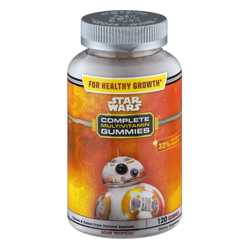 Star Wars Multivitamin Gummies by Pasteur Pharmacy, sour tropical flavor, complete vitamins and supplements for kids.