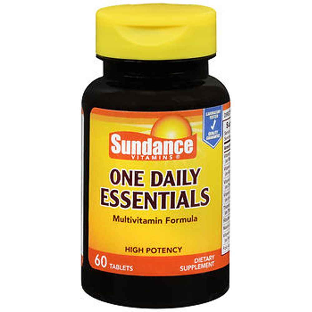 Sundance One Daily Essentials vitamins and supplements bottle with 60 tablets, natural health supplement from Pasteur Pharmacy.